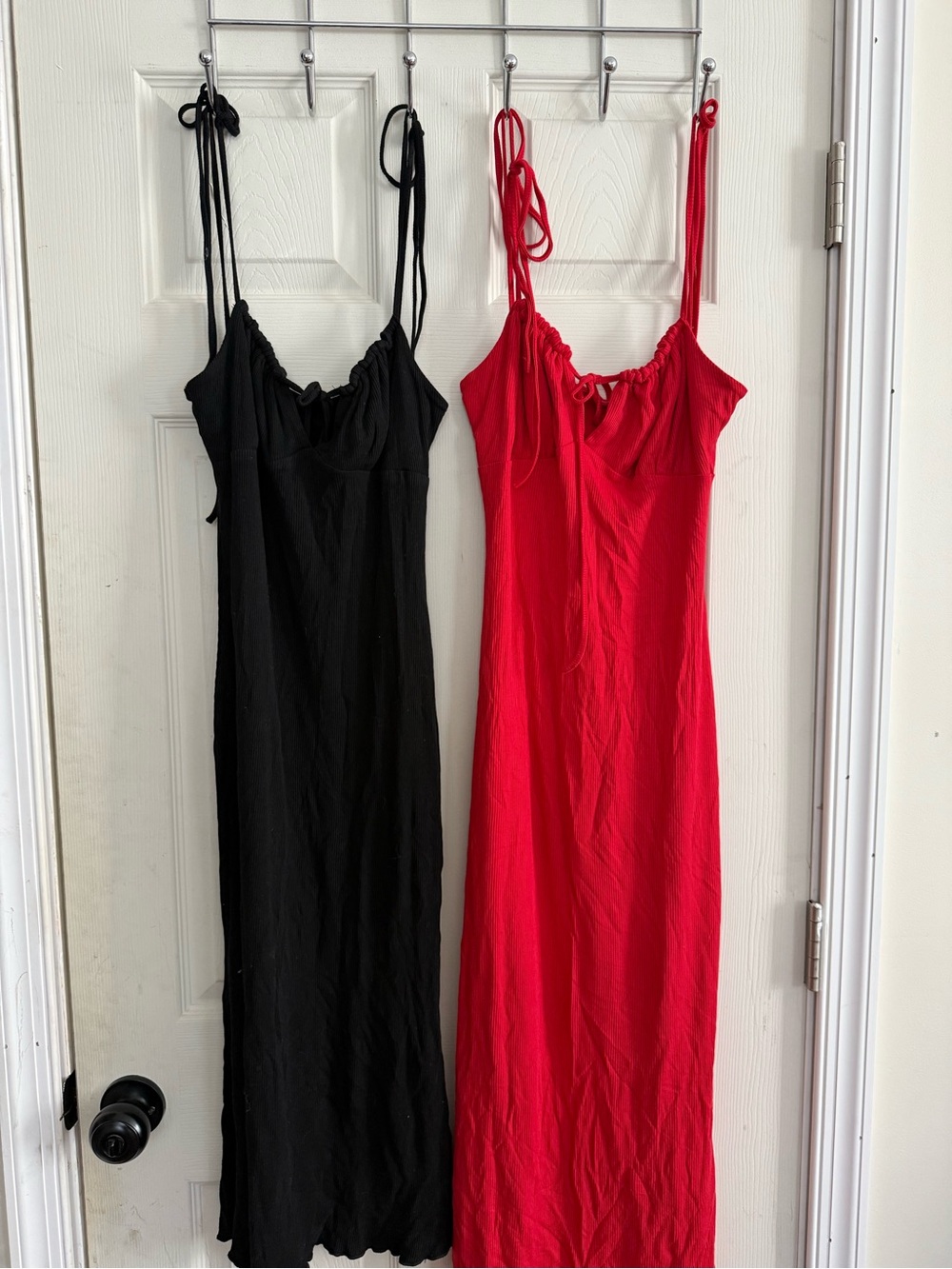 SHEIN Black & Red Spaghetti-Strap Maxi Dresses